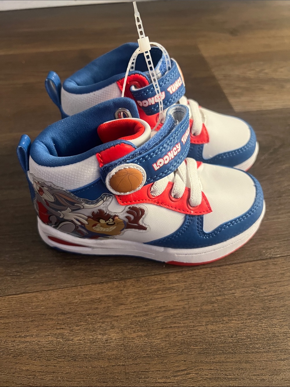 Warner Bros. Looney Tunes Blue White Red Kids Mid-Top Sneakers